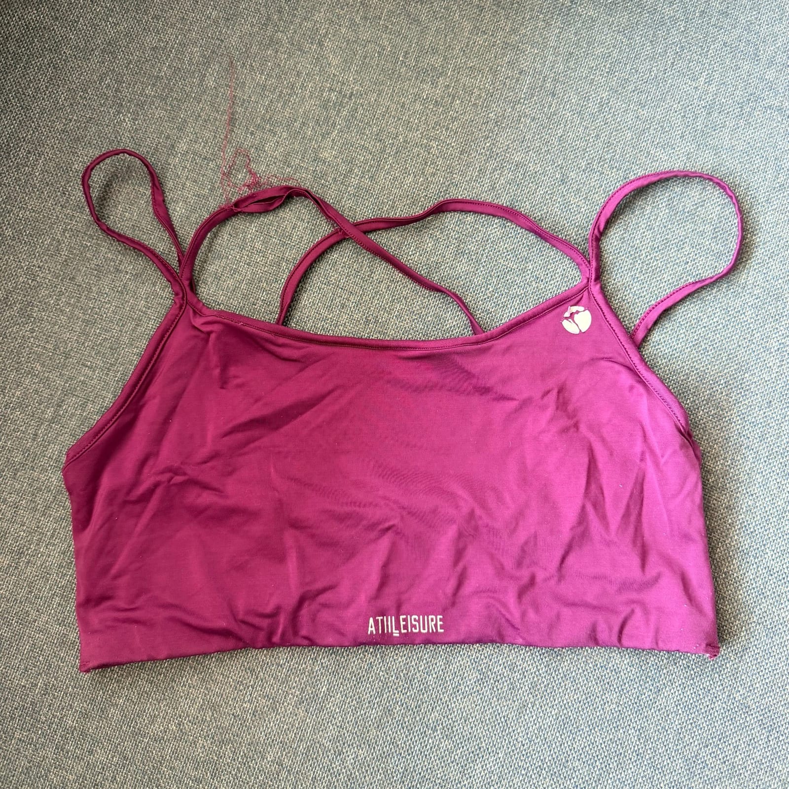 Athleisure Strappy Sports Bra - Magenta — photo 1