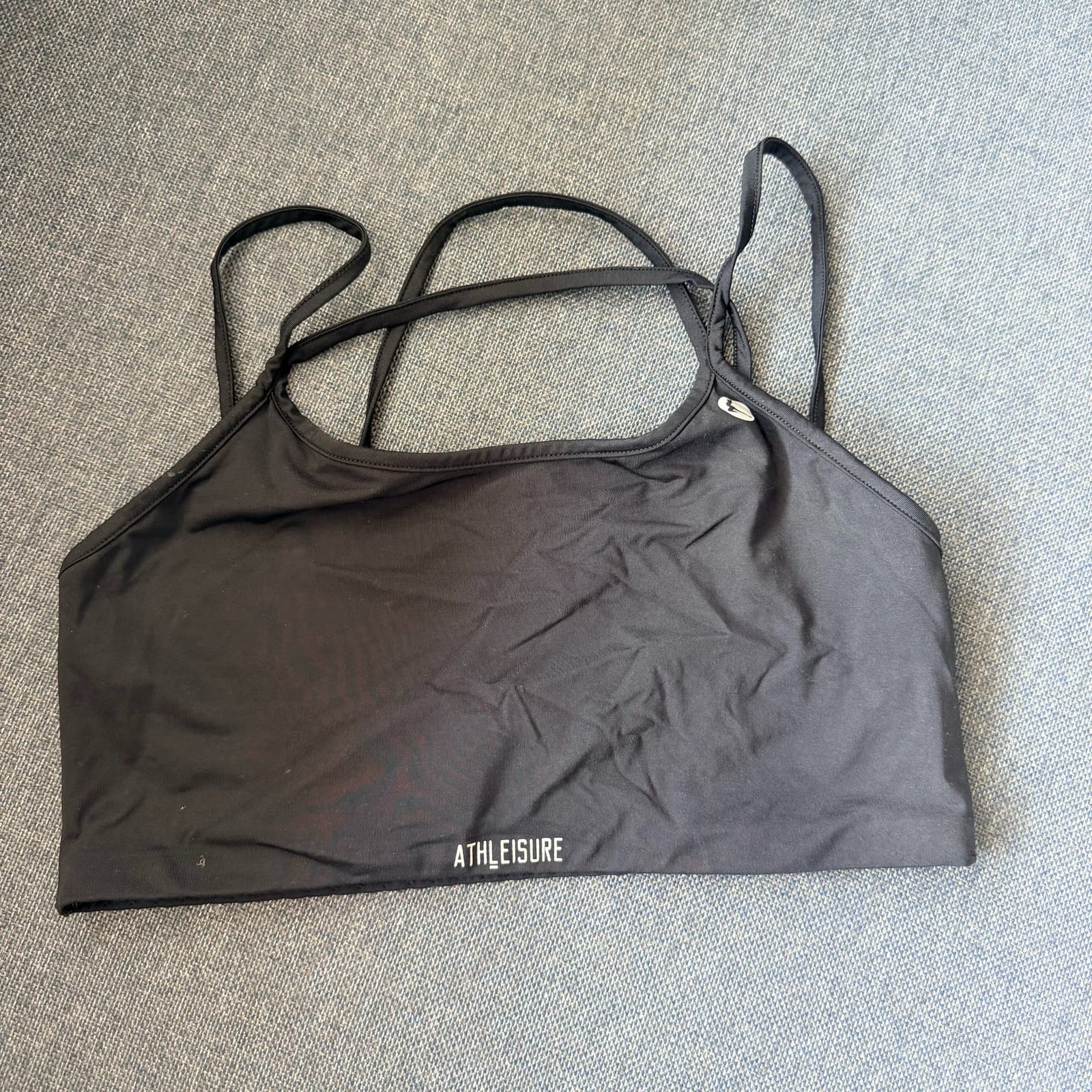 Athleisure Strappy Sports Bra - Black — photo 1